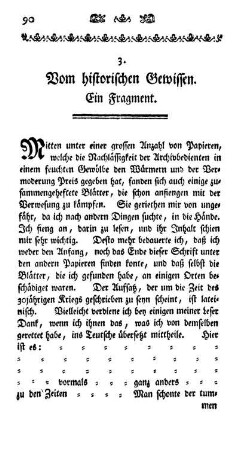Vom historischen Gewissen. Ein Fragment