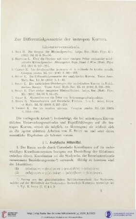 § 1. Analytische Hilfsmittel