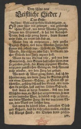 Drey schöne neue Geistliche Lieder
