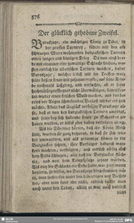 Der glücklich gehobene Zweifel