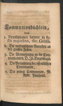 Communionbüchlein, ...