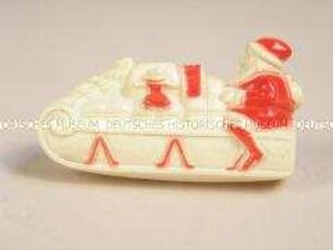 Christbaumschmuck: Schlitten mit Weihnachtsmann und Paketen