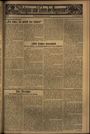Dritte Ausgabe vom Sonntag, den 23. August 1936.