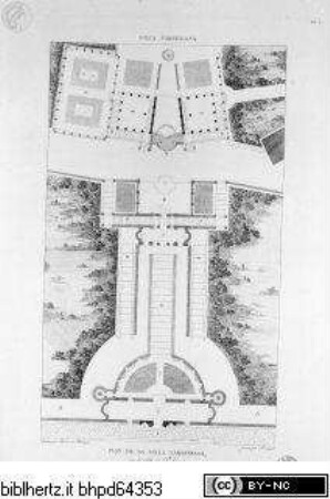 Choix des plus célèbres maisons de plaisance de Rome et de ses environs, Tafel 30: Plan de la Villa Farnesiana
