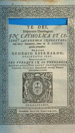 De Volvntate Dei Disputatio Theologica