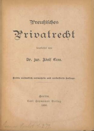 Preußisches Privatrecht