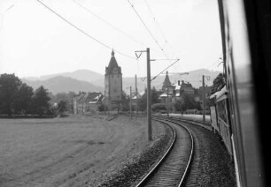 Gengenbach: Schwarzwaldbahn; Strecke mit Turm