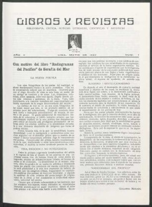 Con motivo del libro "Radiogramas del Pacífico" de Serafín del Mar