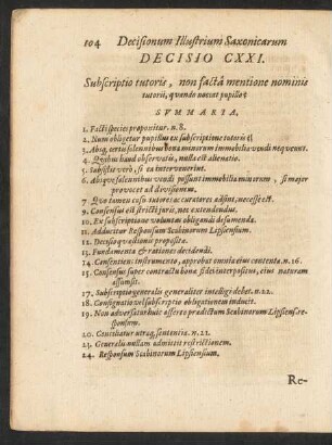 Decisio CXXI. [bis] Decisio CXXX.