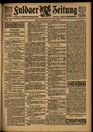 Zweite Ausgabe vom Donnerstag, den 11. August 1904.