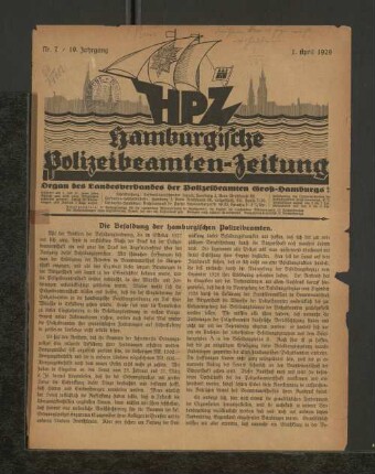 Die Besoldung der hamburgischen Polizeibeamten.
