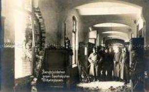 Die Tausendmann-Kaserne in Wilhelmshaven nach der Rückeroberung durch Regierungssoldaten