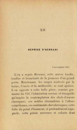XII Reprise d'Hernani. 8 novembre 1847