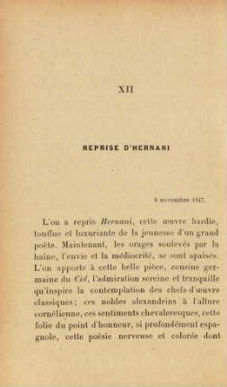 XII Reprise d'Hernani. 8 novembre 1847