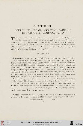 Chapter VII. Sculpture, Mosaic, and Wall-Painting in Northern Central Syria