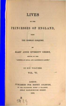 Lives of the Princesses of England, from the Norman conquest, 6