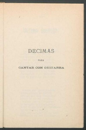 Décimas para cantar con guitarra