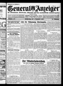 General-Anzeiger für Oberhausen, Sterkrade, Osterfeld und das nordwestliche Industriegebiet. 1921-1930