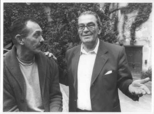 Jagsthausen. Regisseur mit dem Schauspieler Rolf Morell