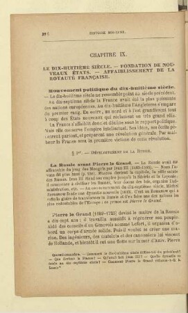 Chapitre IX. Le dix-huitième siècle. - Fondation de nouveaux États. - Affaiblissement de la royauté française