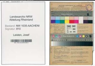 Entnazifizierung Josef Leisten , geb. 29.06.1901 (Schlosser)