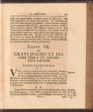 Capvt VII. De gravi spasmo et dolore vesicae et adiacentivm partivm