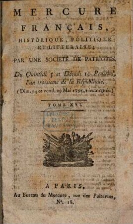 Mercure de France. 1795, 16