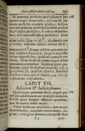 Caput VIII. Infinitum & Infinitesimum.