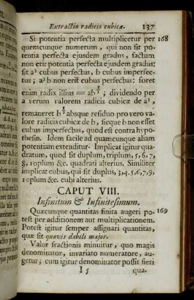 Caput VIII. Infinitum & Infinitesimum.