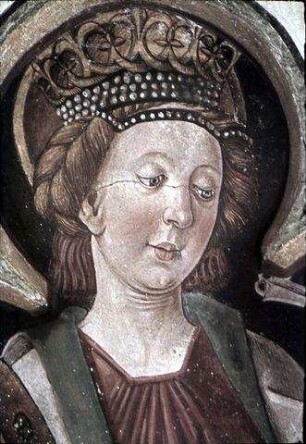 Vierpaß mit der heiligen Katharina