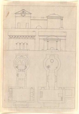 Speeth, Peter; Würzburg; Russisches Schwitzbad - Grundrisse, Ansichten