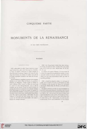 Cinquième partie: Monuments de la Renaissance