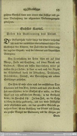 Sechstes Kapitel. Uber die Ausleerung des Urins