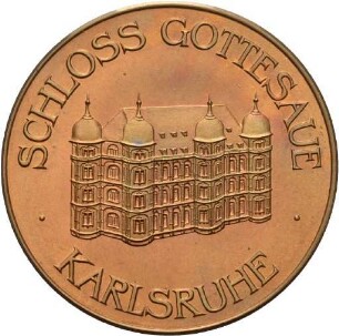 Medaille von Victor Huster auf Graf Berthold von Hohenberg und Schloss Gottesaue