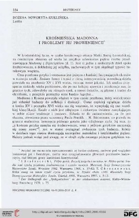 48/49.2000/01: Krośnieńska Madonna i problemy jej proweniencji