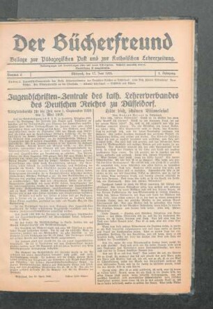 Jugendschriften-Zentrale des kath. Lehrerverbandes des Deutschen Reiches zu Düsseldorf : Tätigkeitsbericht für die Zeit vom 1. September 1924 bis 1. Mai 1925
