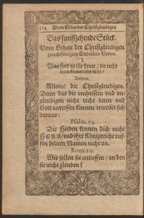 Das funffzehende Stück. Vom Gebete der Christgleubigen gerechtfertigten Kinderlein Gottes.