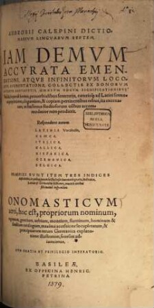Dictionarium Linguarum septem