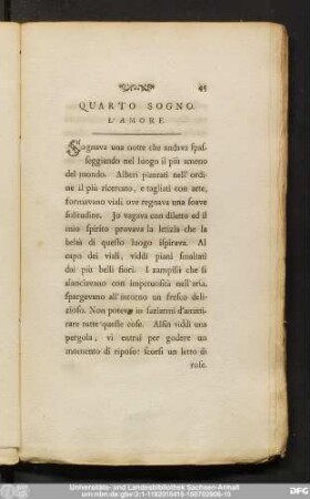 Quarto Sogno. L'Amore.