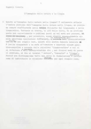 Natura e linguaggio : Aufsatz