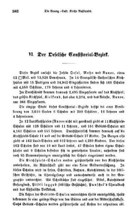 VI. Der Oeselsche Consistorial-Bezirk