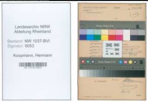Entnazifizierung Hermann Koopmann , geb. 02.05.1879 (Baecker)