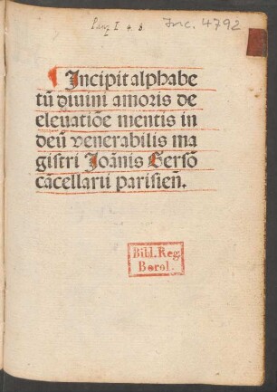 Alphabetum divinae amoris