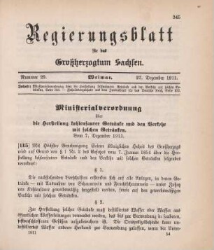 Nr. 115: Ministerialverordnung über die Herstellung kohlensaurer Getränke und den Verkehr mit solchen Getränken