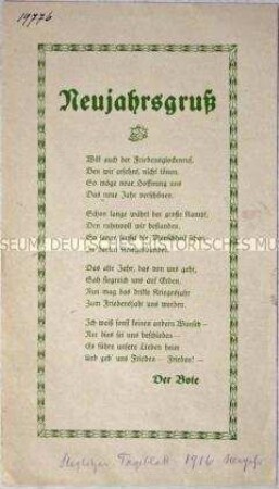 Neujahrsgruß 1916