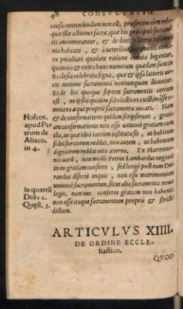 Articulus XIIII. De Ordine Ecclesiastico.