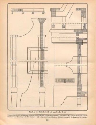 Detail zu der Bettstelle S. 60 und zum Vertiko S. 62