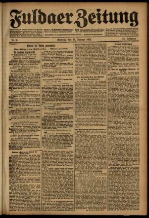 Ausgabe vom Montag, den 15. Januar 1917.