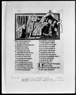 Rudolf von Ems, Weltchronik — Miniatur mit zwei Szenen, Folio 78recto