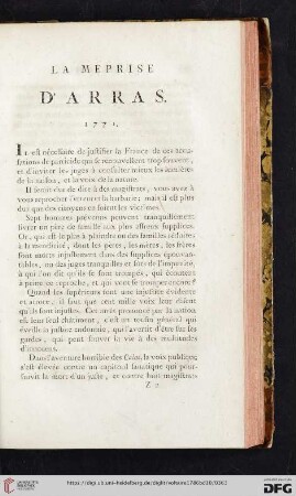 La meprise d'Arras
